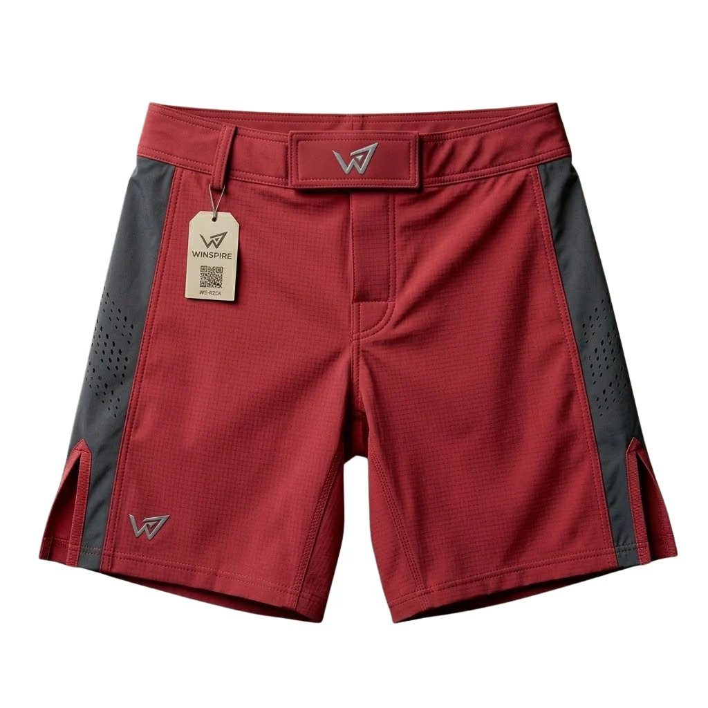 Premium Charcoal Geometric MMA Grappling Shorts | Winspire Technical product image