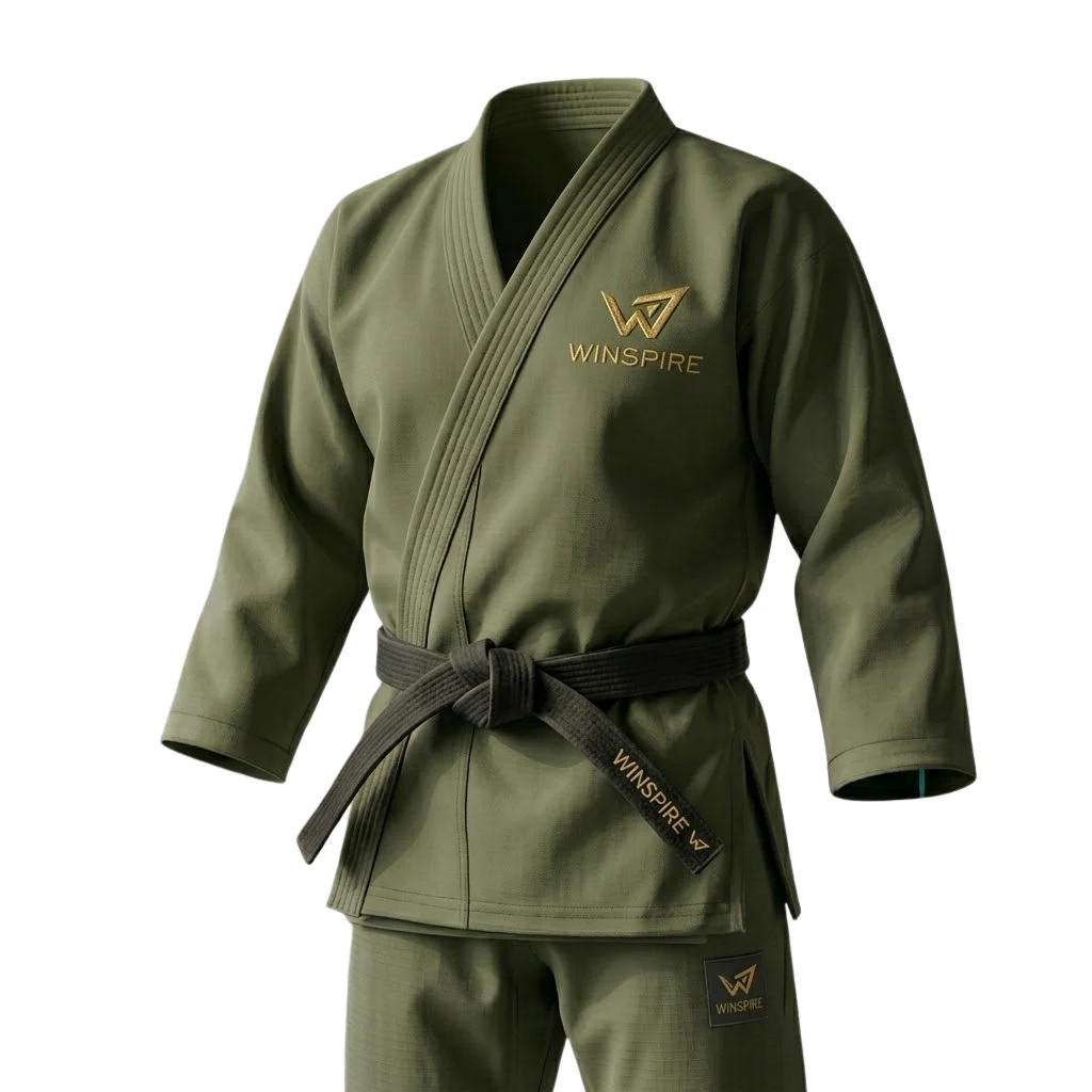 Premium Olive Green Traditional Karate Dogi | Winspire Technical product image