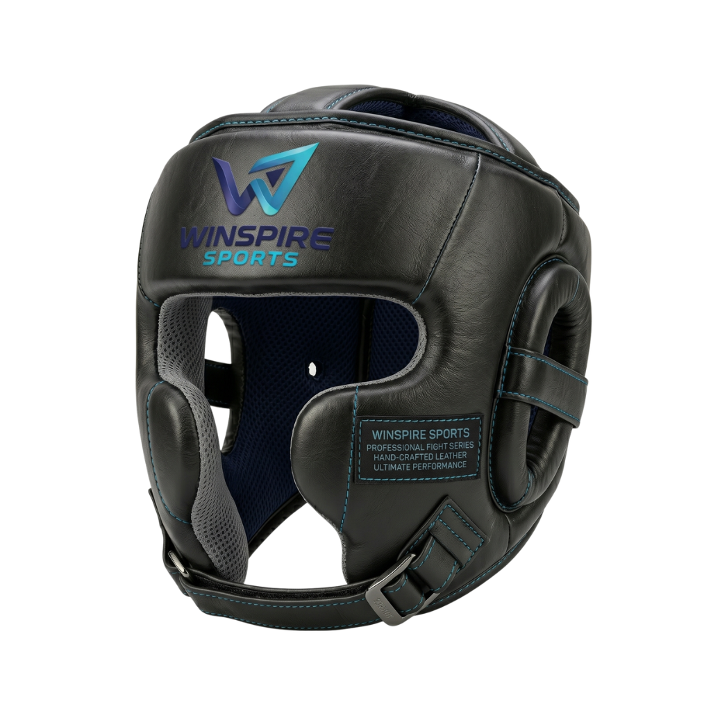 Winspire Sports Professional Fight Series Protective Headgear – Hand-Crafted Leather